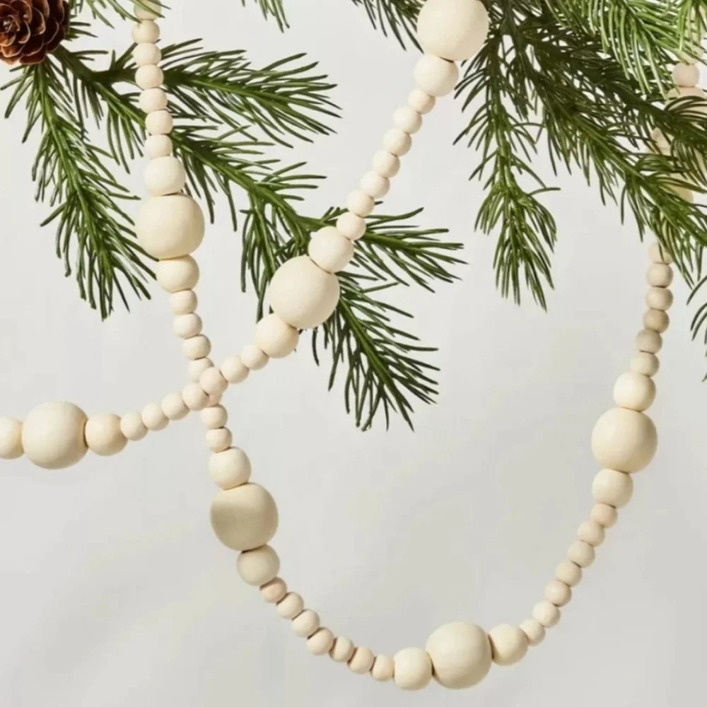 Hearth & Hand Natural Wood Bead Garland